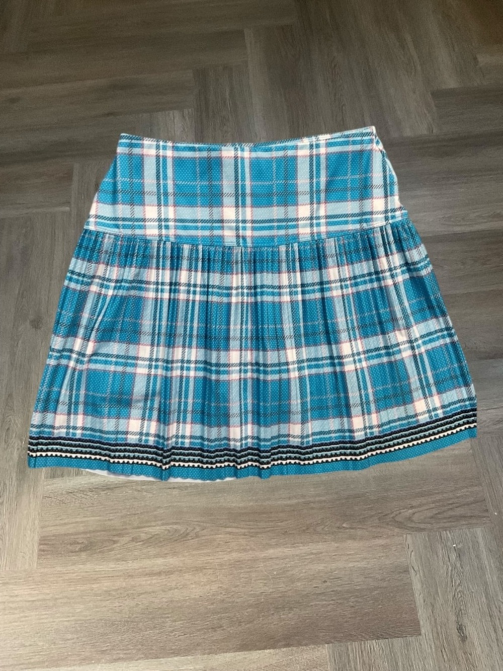 Lucky in Love Plaid Pleated Tennis Skirt Skort Womens Small Blue White‎ Golf